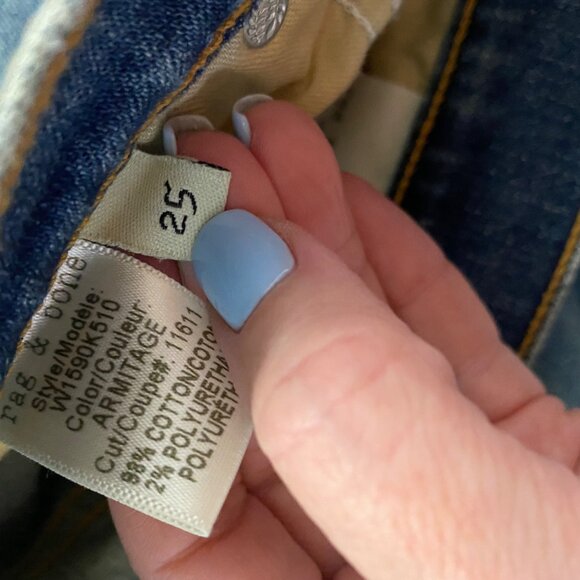 Rag & Bone The Dre Boyfriend Skinny Jeans in Armitage Size 25 NWT - Picture 7 of 12